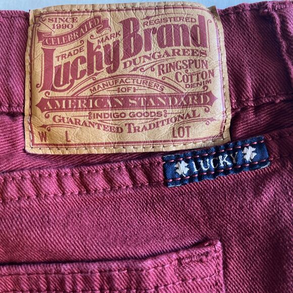 Lucky Brand Skirt Womens 8 29 Red Blossom Mini Denim A Line Stretch Zip Cut Off - Picture 3 of 10